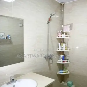 Shower Corner Rack Bathroom Shelf Stand With Towel Bar