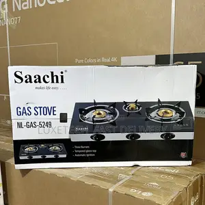 Saachi Glass Top 3 Burner Gas Stove - Black,5249