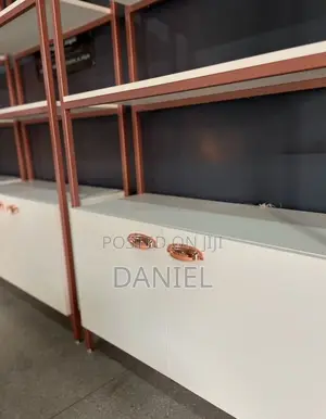 Shelf Za Dukani Za Kisasa Chuma Na Mbao