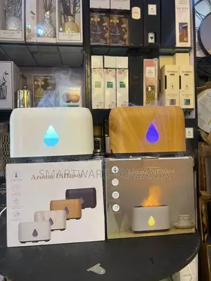 240ml Aroma Flame Diffuser Brown Realistic Fire Humidifier