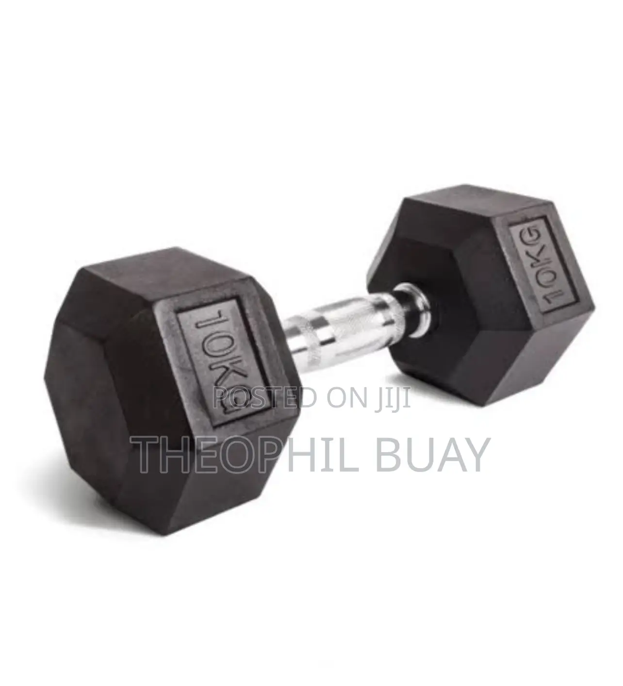 10KG Rubber Hex Dumbbell PAIR