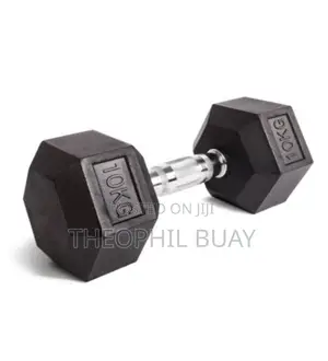 10KG Rubber Hex Dumbbell PAIR
