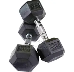 10KG Rubber Hex Dumbbell PAIR