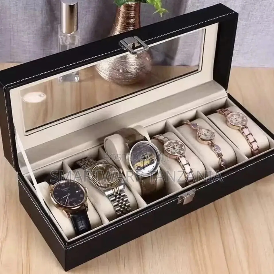 Watch Organizer Box Men And Women, PU Leather, Case Holder