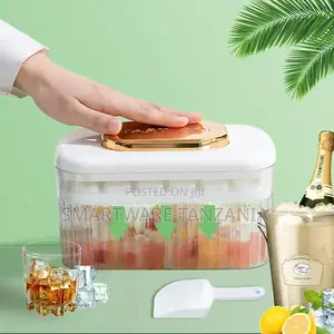 Ice Trays For Freezer, Stackable Ice Cube Tray With Lid, Bin