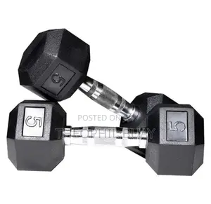 5kg Pair of Rubber Hex Dumbbell