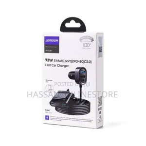 Joyroom Car Charger 2xpd + 2xqc3.0 72W 1.5m Black (JR-CL05)