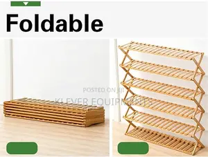 Portable Folding Multi-Layer Bamboo Shoe Rack