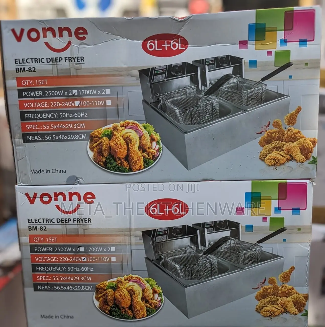 Vonne Double Deep Fryer 12l