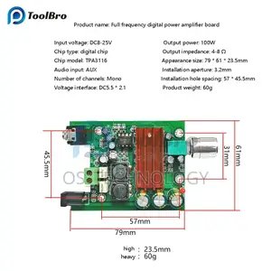 Amplifier Board 100W Bass Subwoofer 4 Ohms/8 Ohms