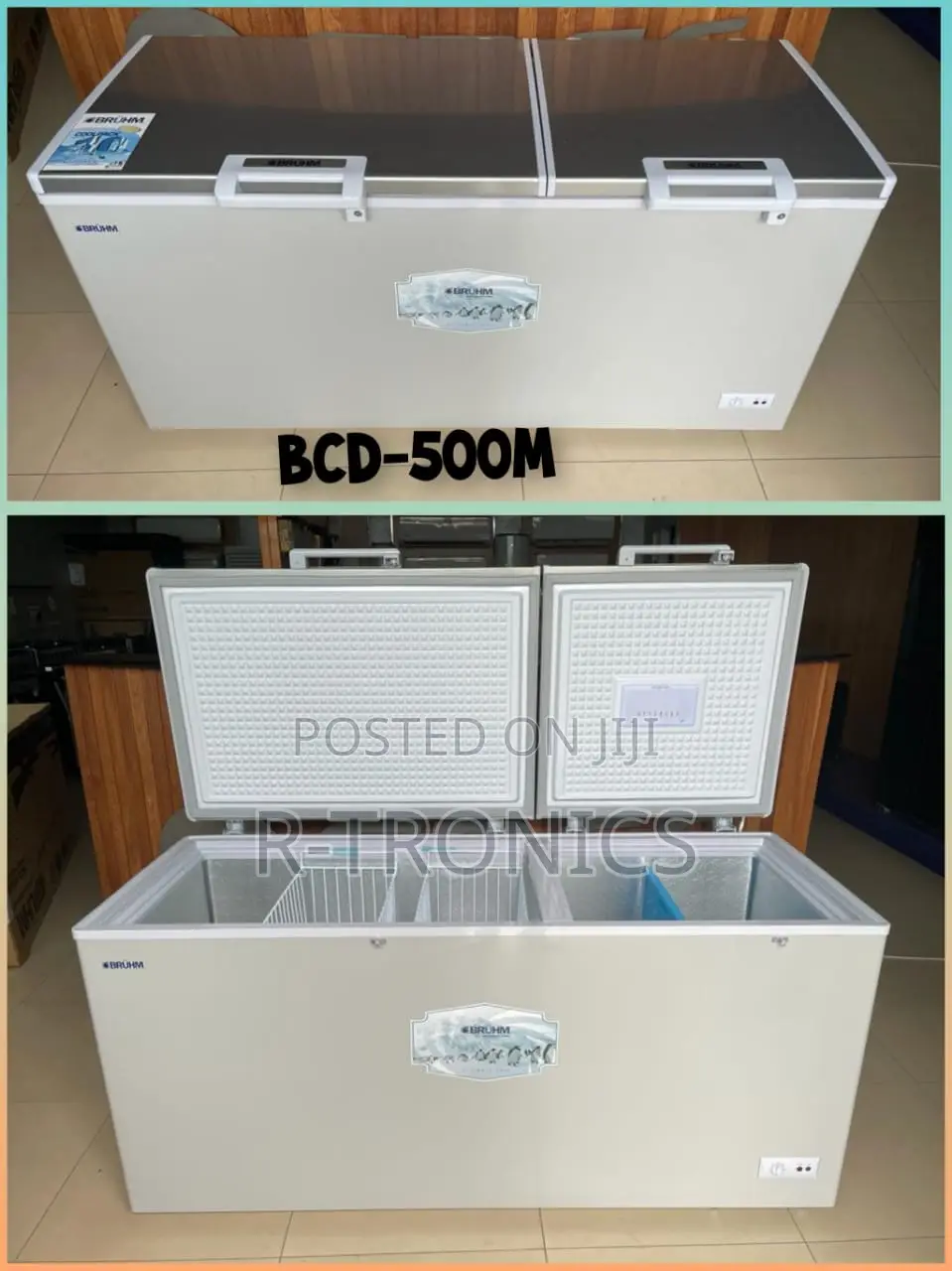 Brühm Double Door Chest Freezer 477 Litres (Bcd-500m)