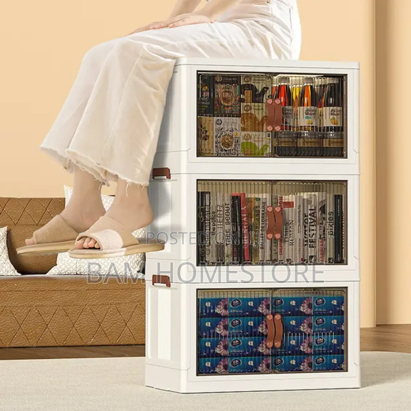 Portable Foldable Collapsible Storage Box Rack