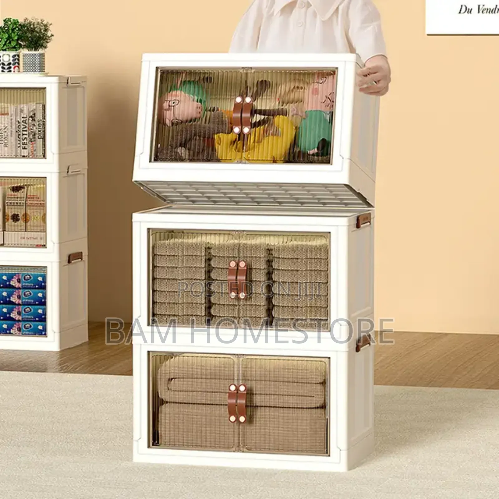 Portable Foldable Collapsible Storage Box Rack