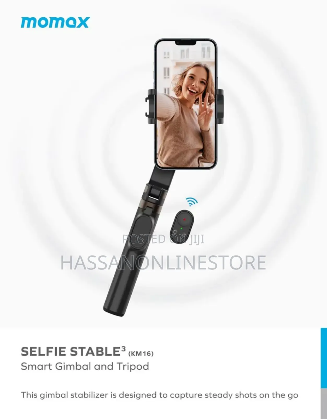 Momax Selfie Stable 3 Smartphone Gimbal With Tripod
