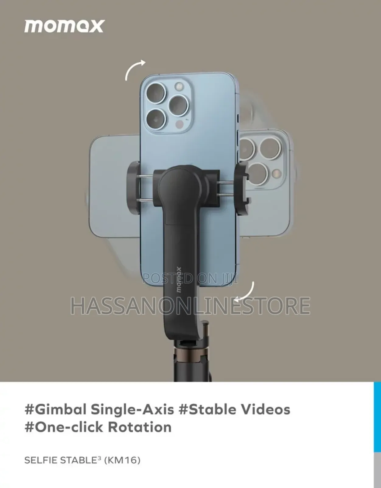 Momax Selfie Stable 3 Smartphone Gimbal With Tripod
