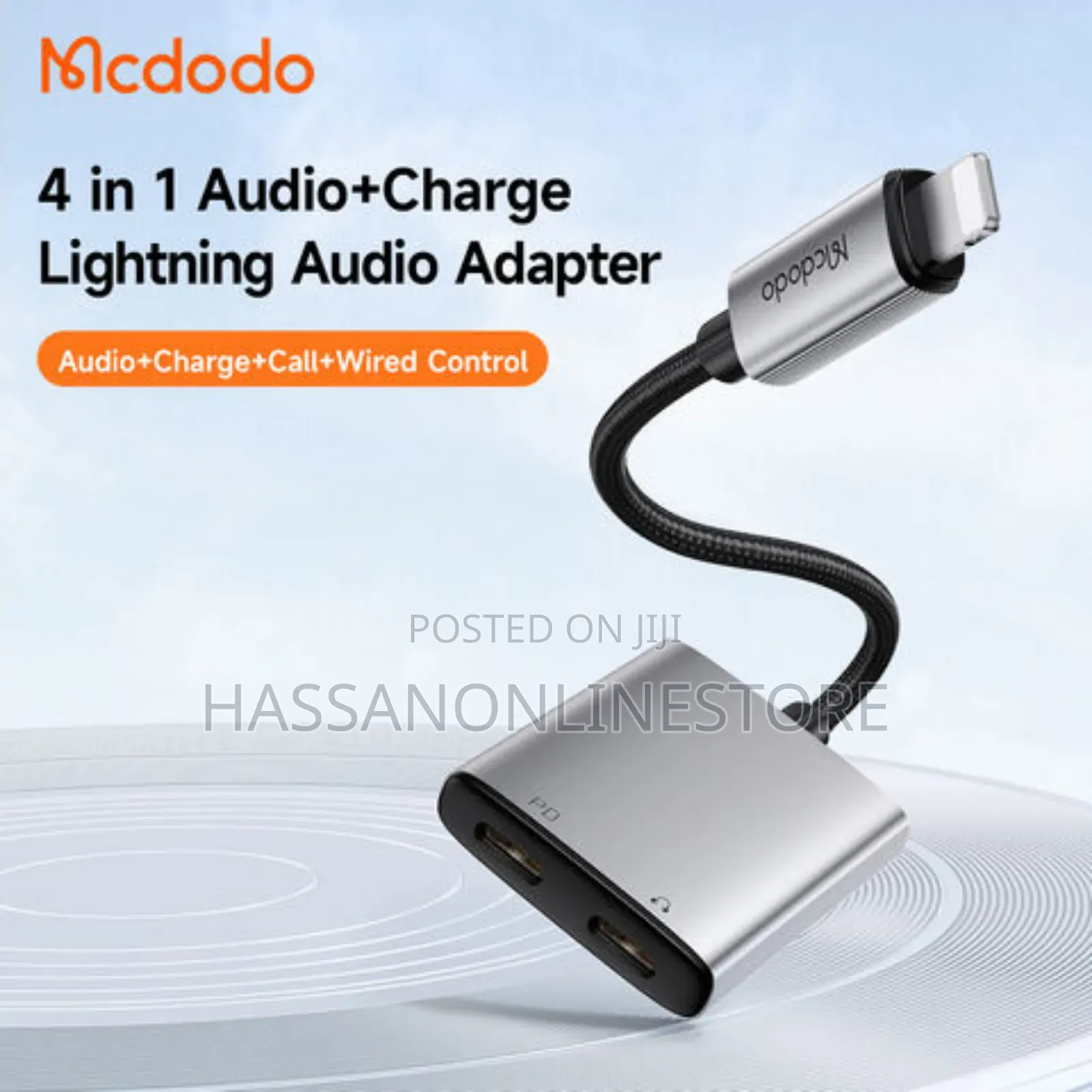 McDodo CA-556 2 in 1 Lightning to Dual USB-C Audio Adapter