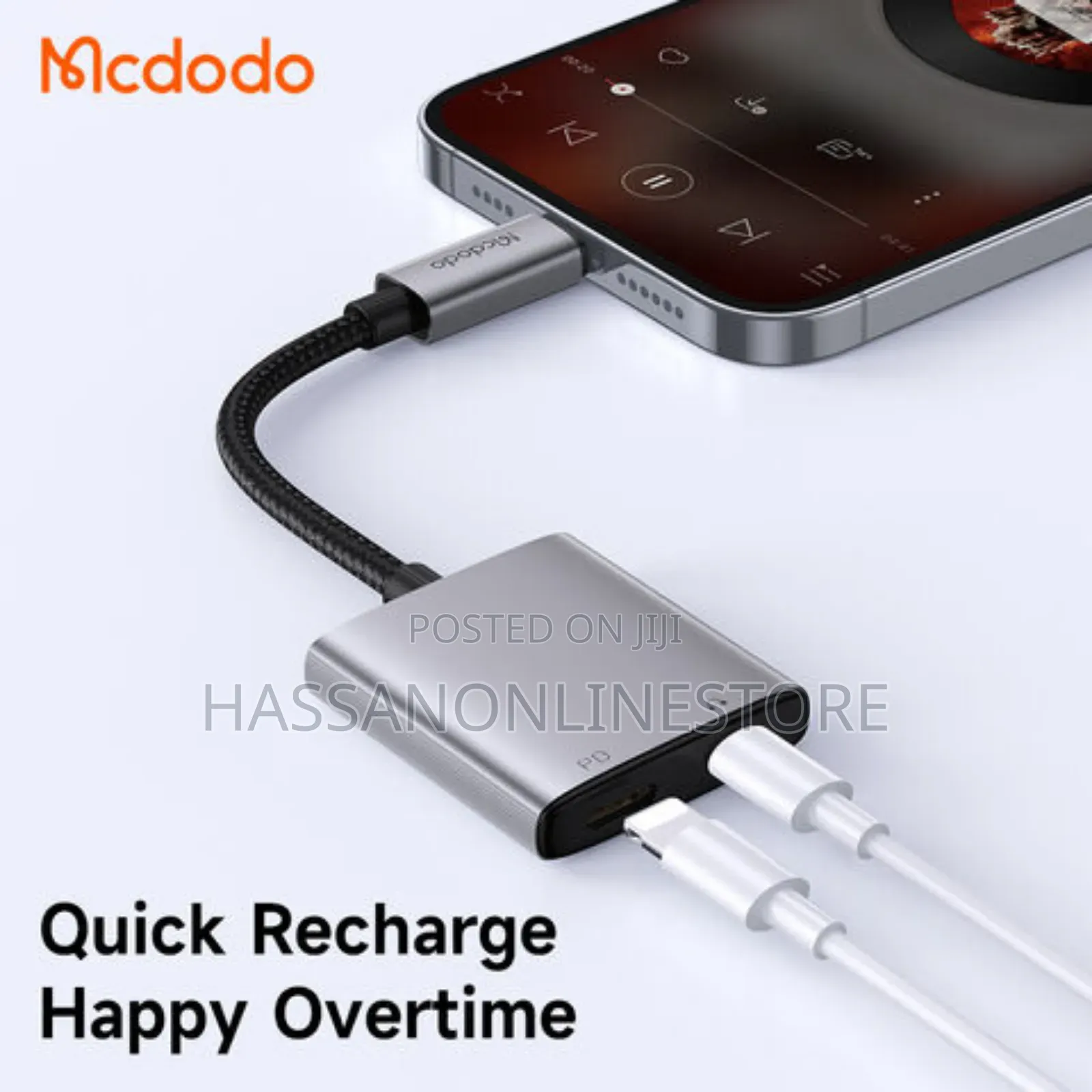 McDodo CA-556 2 in 1 Lightning to Dual USB-C Audio Adapter