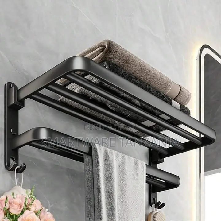 Towel Hooks Double Towel Rack for Bathroom Wall Mounted Rack