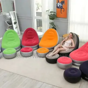 Indoor Outdoor Inflatable Lounge Sofa Chair Foot Stool