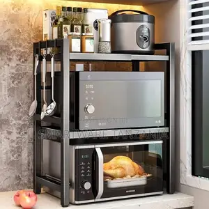 Adjustable Microwave Rack, Kitchen Counter Organizer Rack