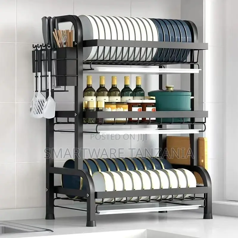 Sink Dish Drying Rack, 3-Tier Large Dishes Rack Dish Dryer