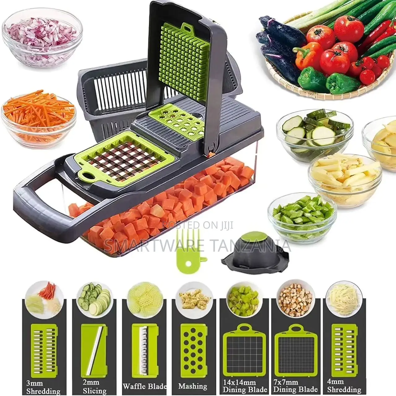 16in1 Vegetable Chopper Salad Fruit Slicer Food Dicer Cutter
