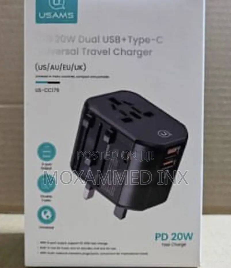 Usams T59 20w PD Universal Travel Adapter