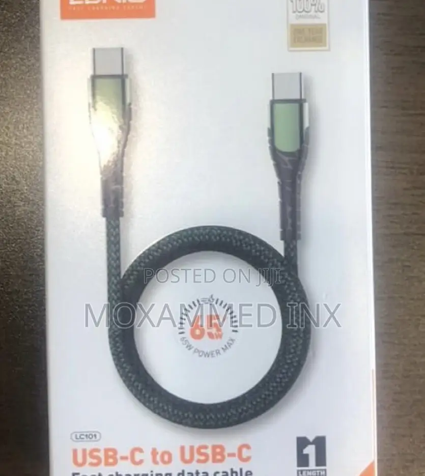 Ldnio LC101 Typec to USBC C2c 65w Braided Cable 1meter