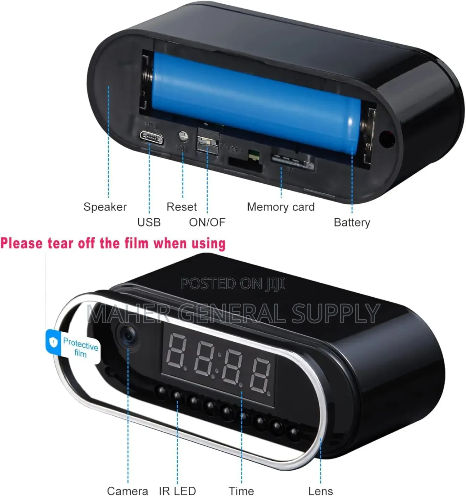 Security Camera With Alarm Clock, Wifi