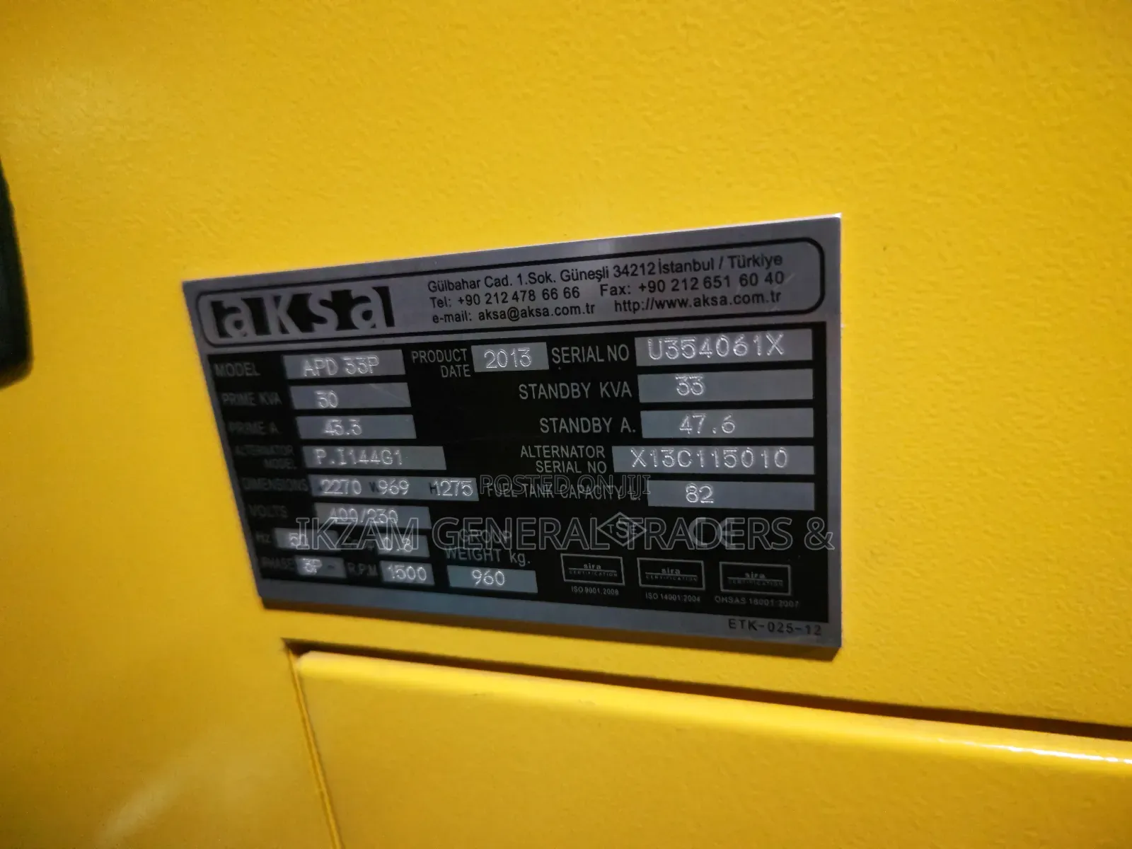 DIESEL Generator 30kva 3phase (Sound Proof)
