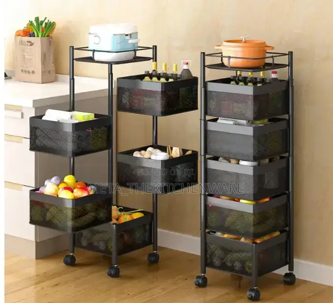 Multi-Layer Kitchen Storage Shelf Square 5 Layer