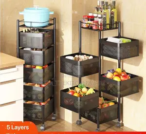 Multi-Layer Kitchen Storage Shelf Square 5 Layer