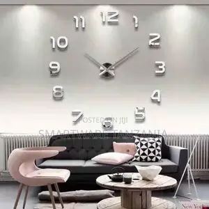 Large Modern 3D Mirror Wall Clock Mute Diy Wall Stickers