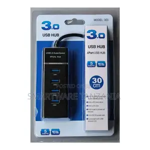 4 Port USB Hub 3.0 Adapter High Speed, Plug Play For PC