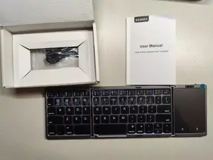 Tri-folding Foldable Bluetooth Keyboard, Trackpad For Travel