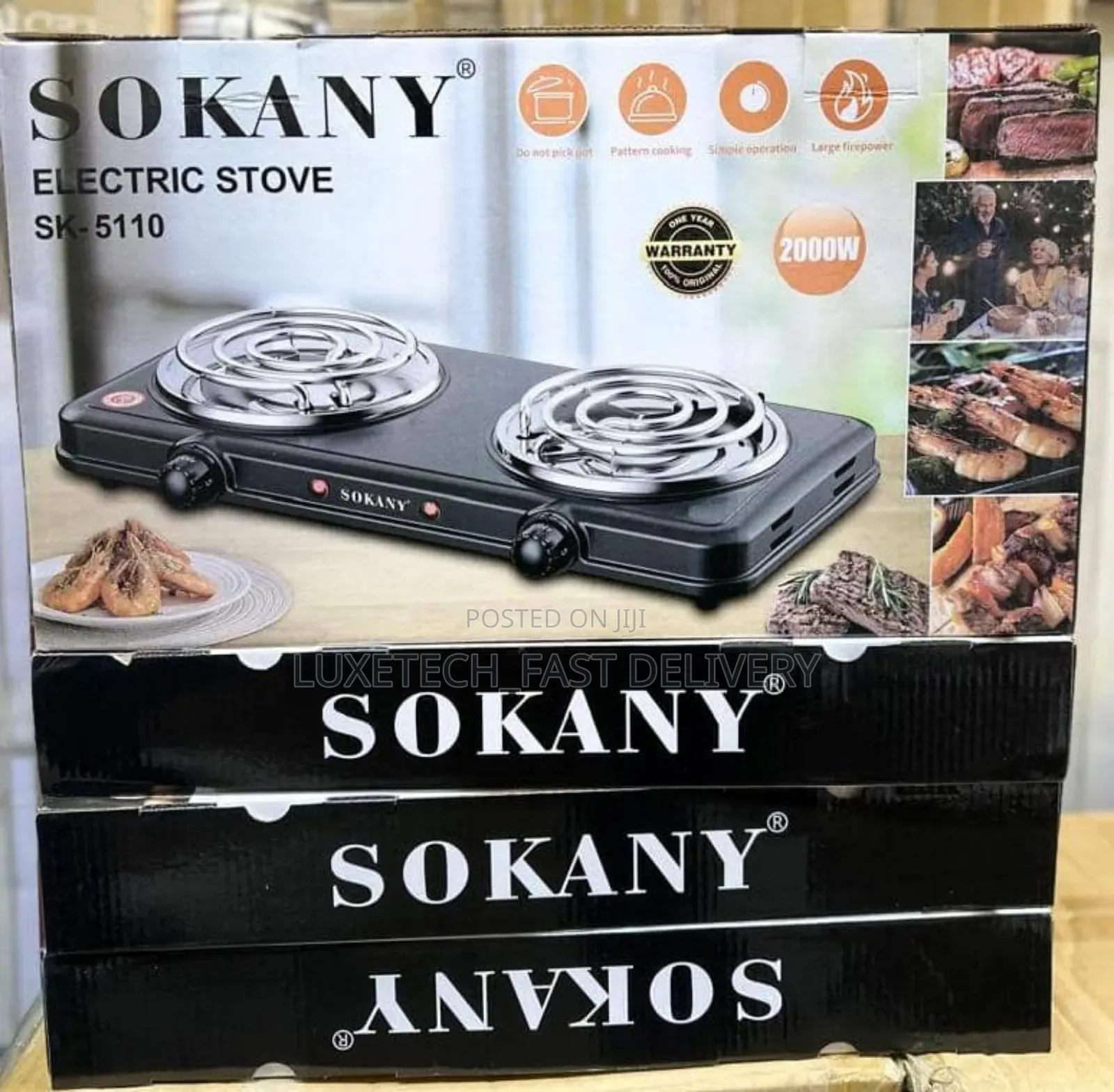 Sokany Electric Stove 2 Coil Plates