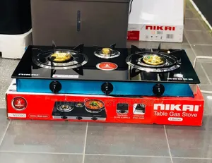Nikai Gas Cooker 3 Burners Tempered Glass