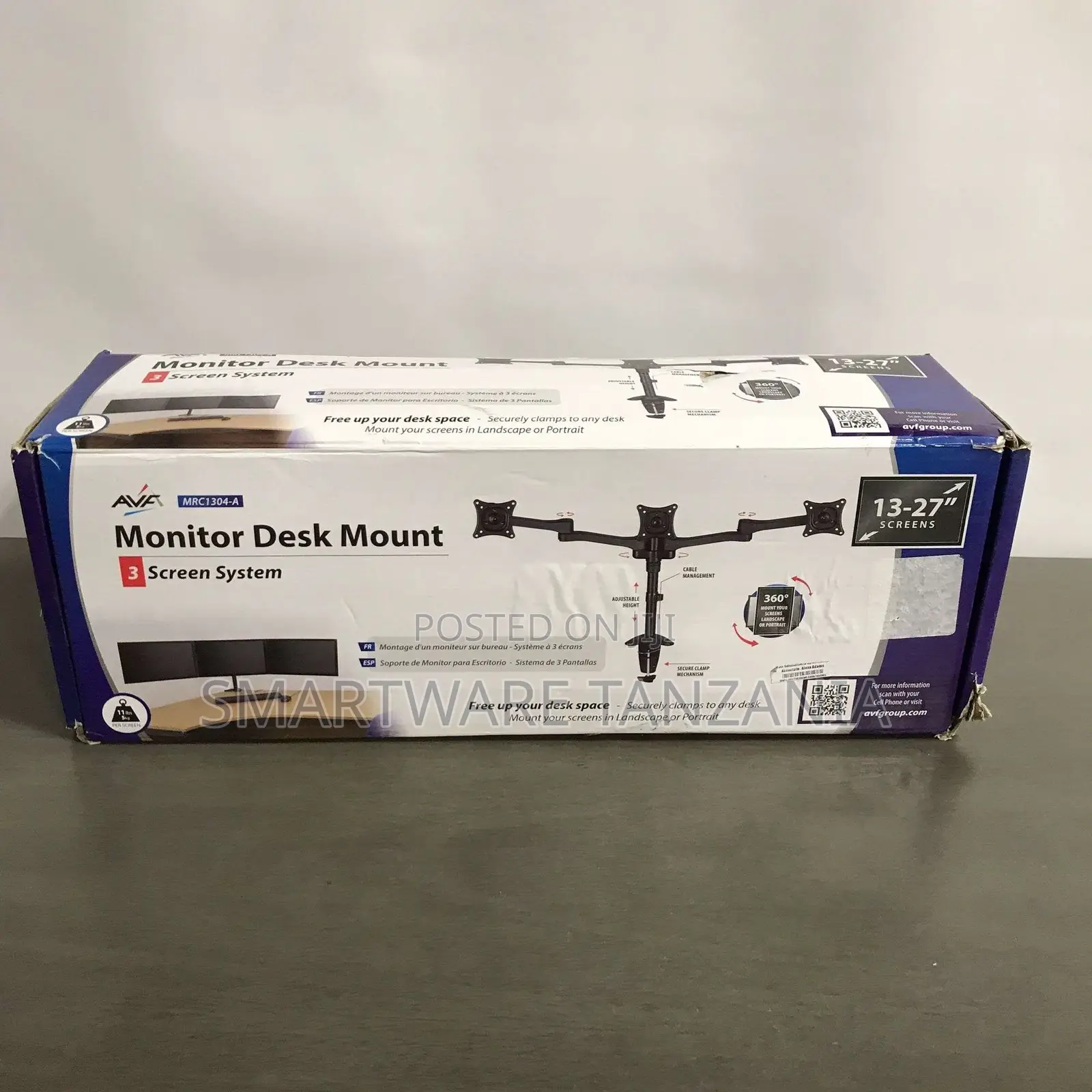 Triple Monitor Desk Mount, Multi Position For 13-27" Screens
