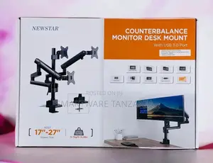 Triple Monitor Stand - Free Standing Monitor Desk Mount