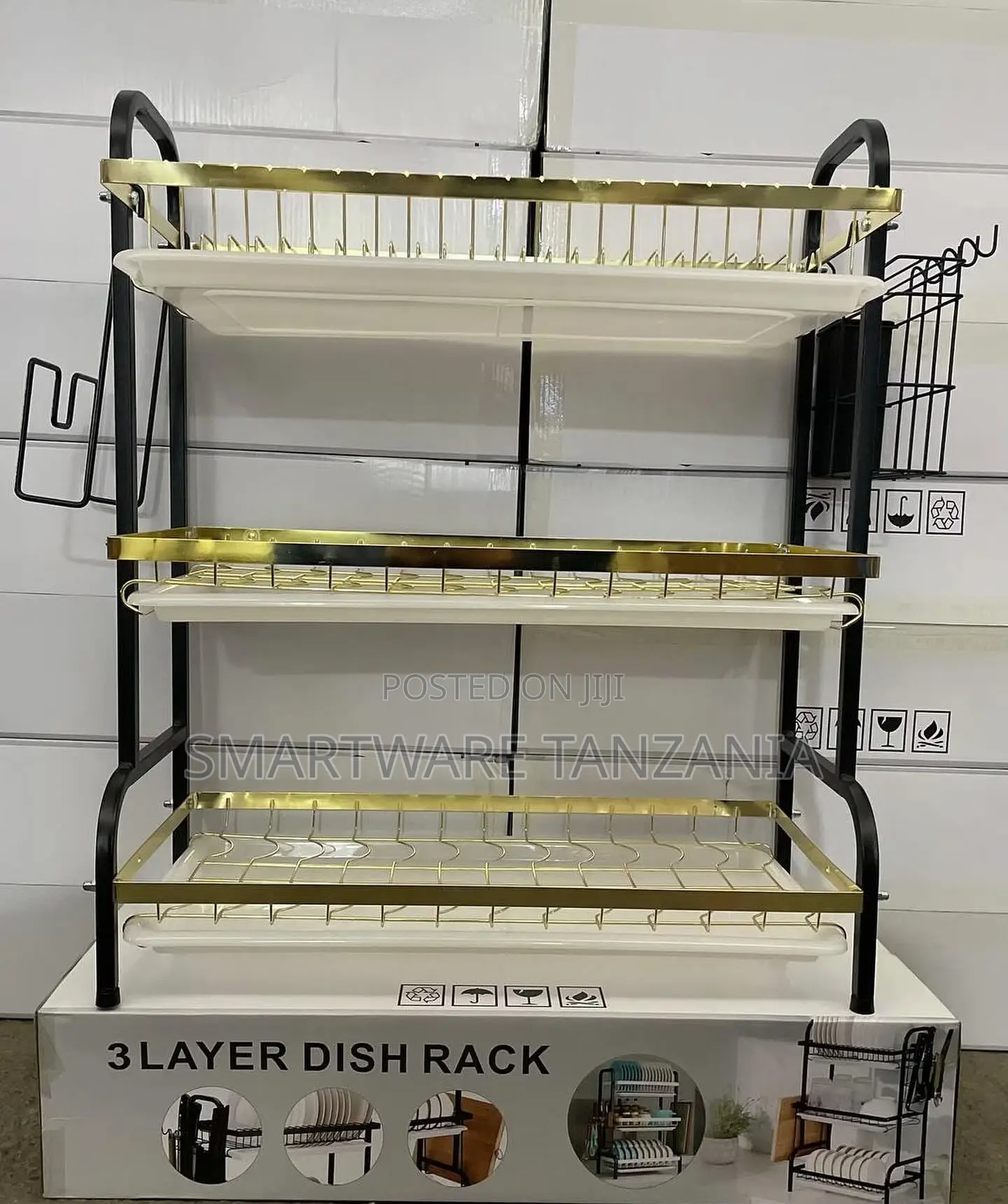 3 Tier Kitchen Dish Drying Rack Dish Drainer With Drainboard