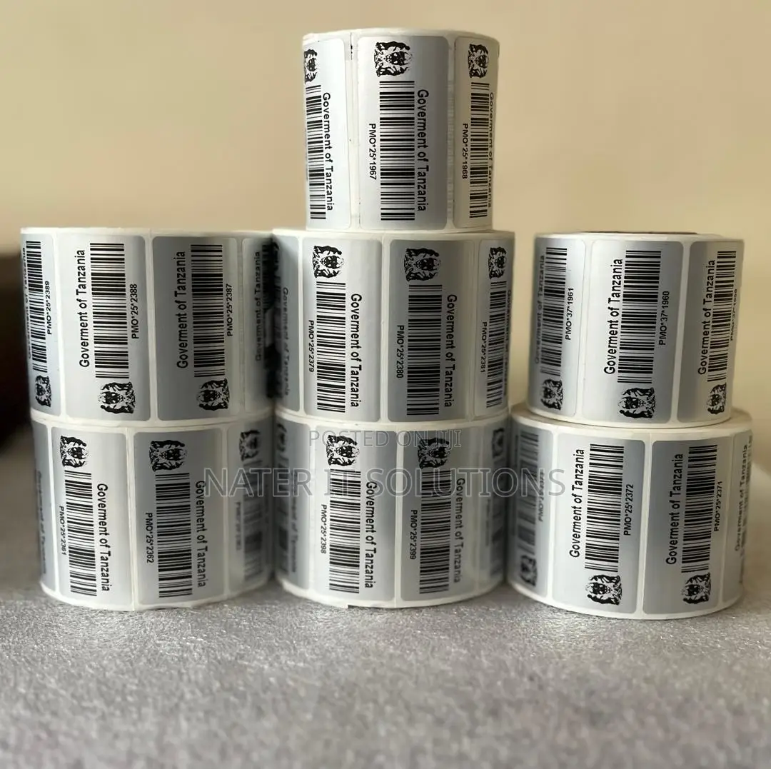 Silver Void Polyester Barcode Labels