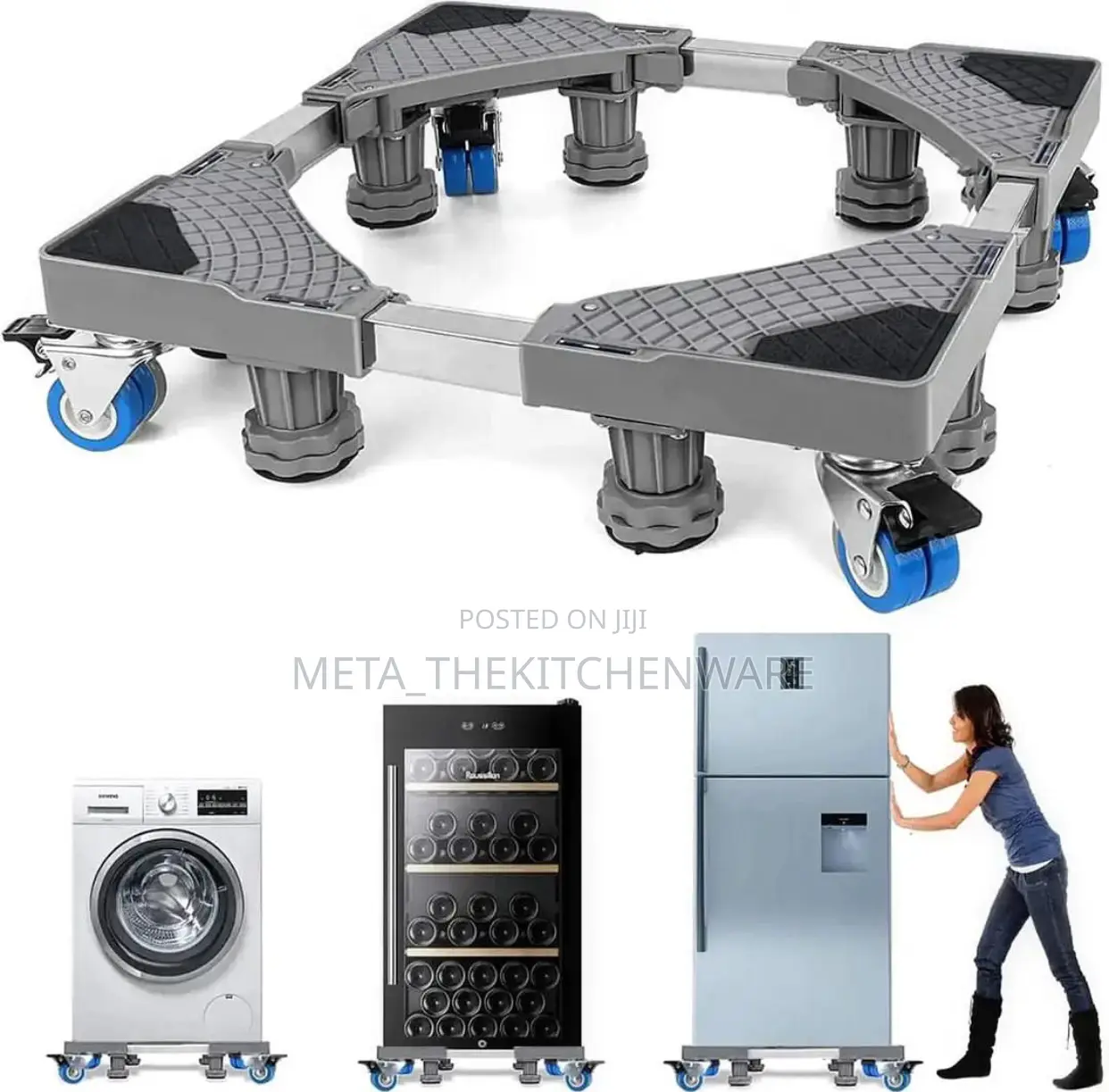 Fridge and Washing Machine Stand(4wheels + 8feet)46-66cm