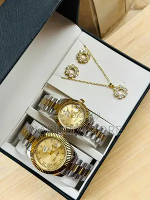 Set Pf Couple Watches ,Necklace and Earrings