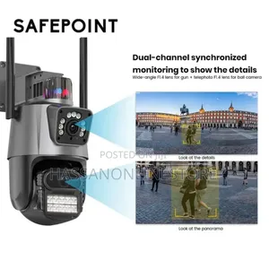 Dual Screen Dome PTZ Wifi Camera Dual Lens IR Color