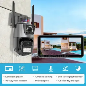 Dual Screen Dome PTZ Wifi Camera Dual Lens IR Color