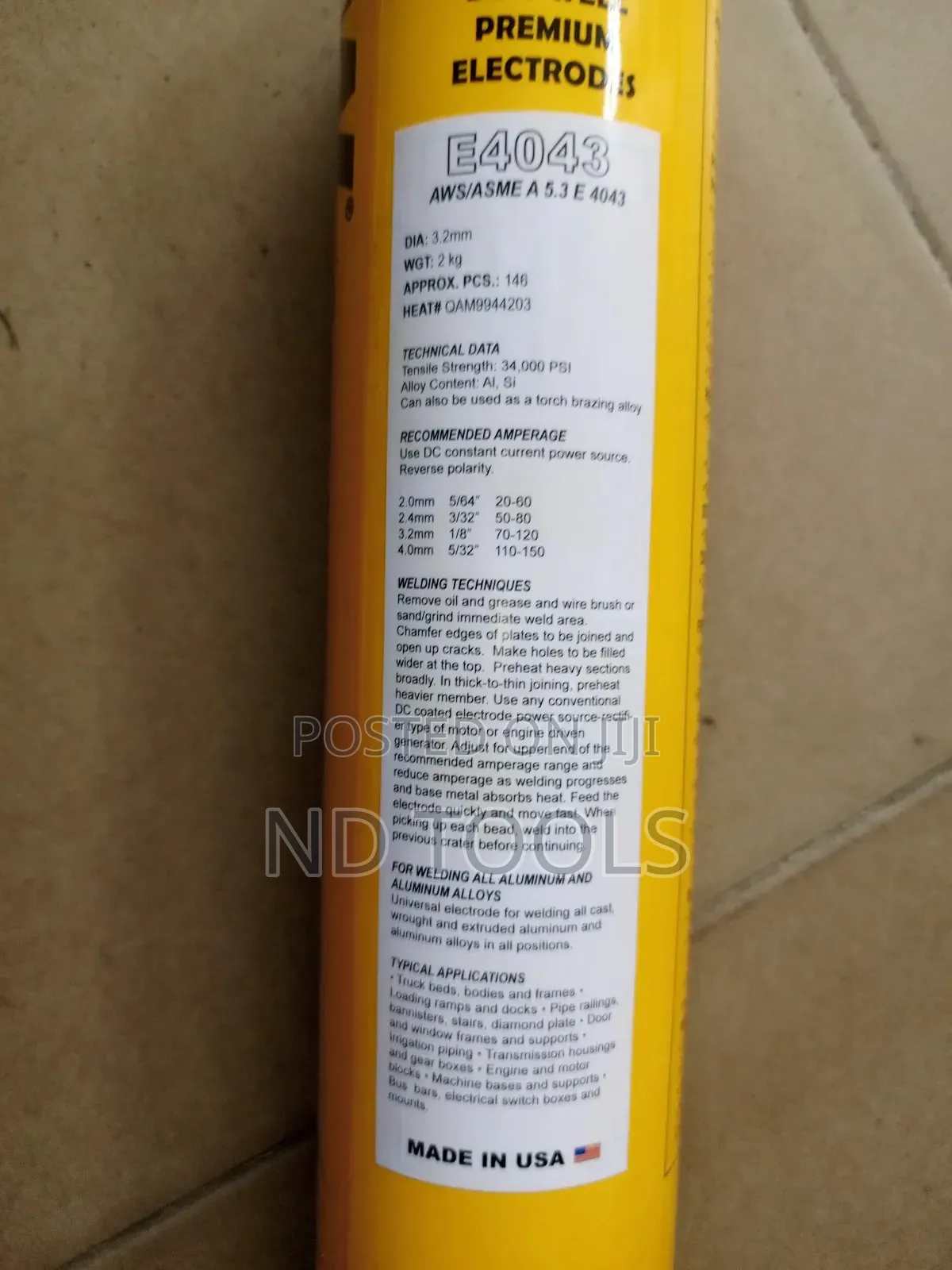 Aluminium Electrode Stick E4043 3.2mm 2KG