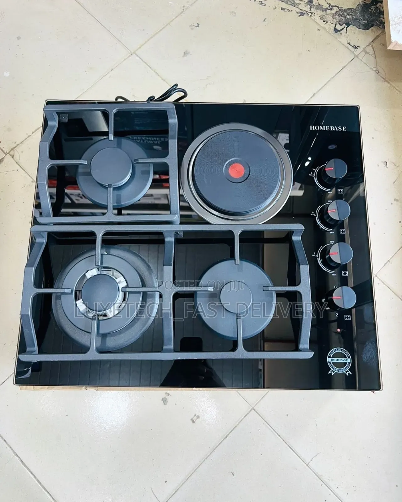 Homebase Table Top Gas Cooker 3 Gas and 1 Electric Plate