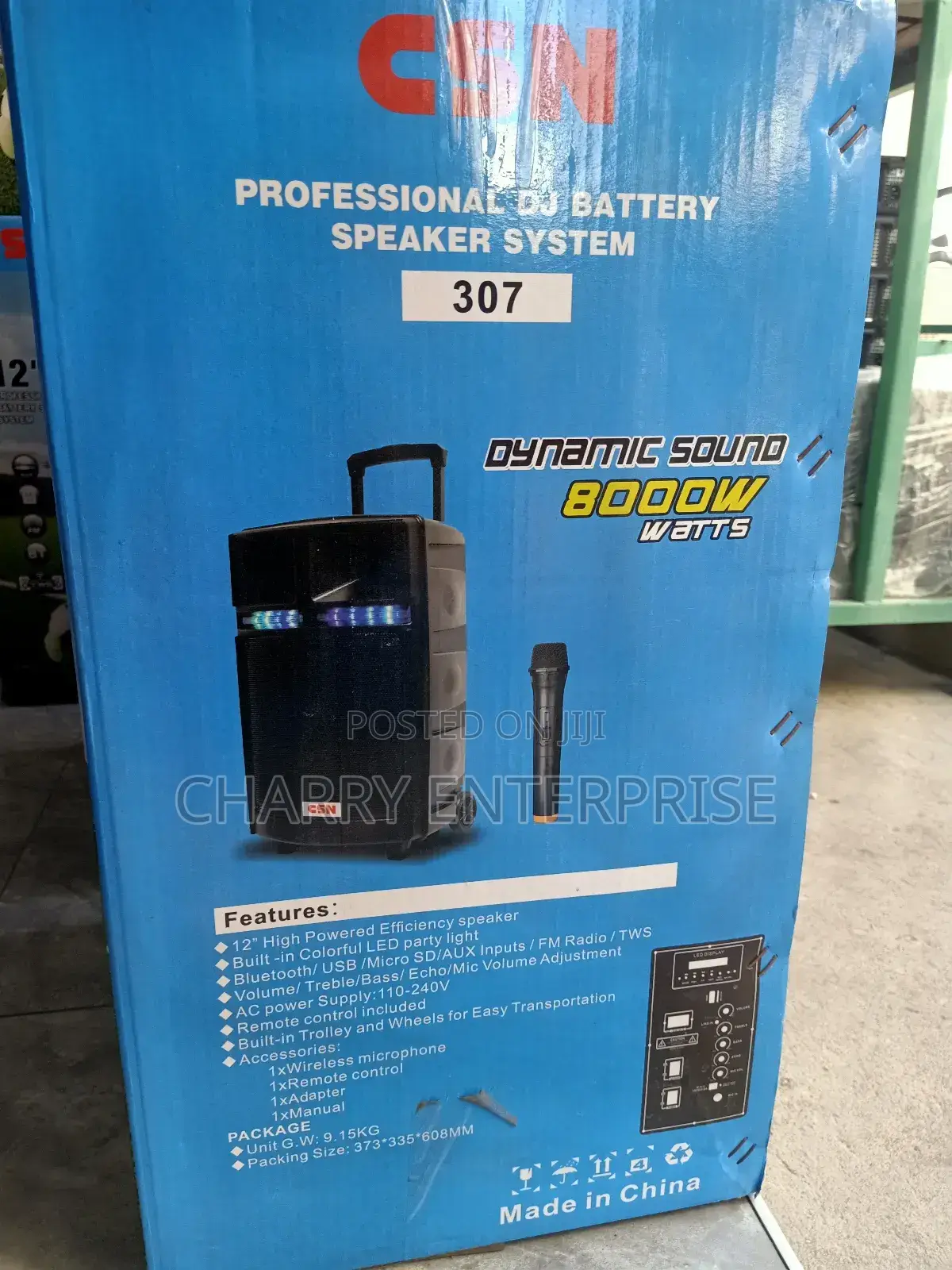 CSN PROFESSIONAL Rechargeable Battery Speaker System 8000W