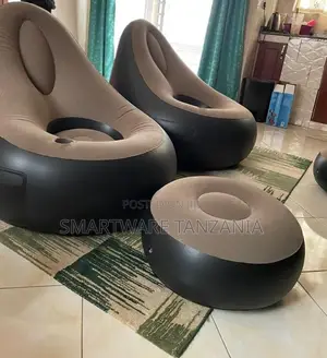 Inflatable Lazy Sofa, Foot Stool Set For Indoor Outdoor