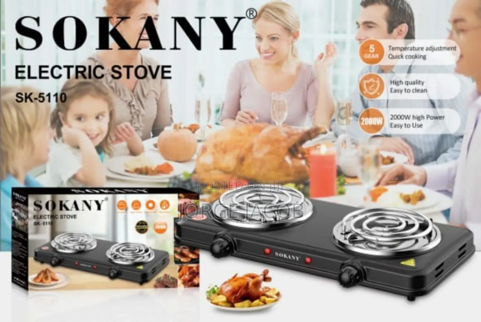 Sokany Electric Stove 2 Plates
